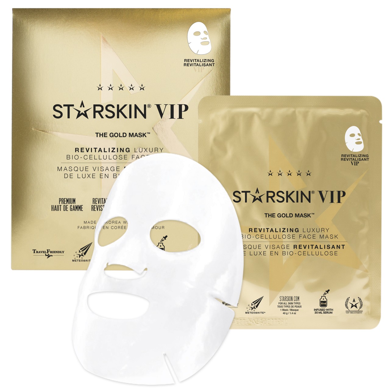STARSKIN The Gold Mask™ Revitalizing Luxury Bio-Cellulose Face Mask