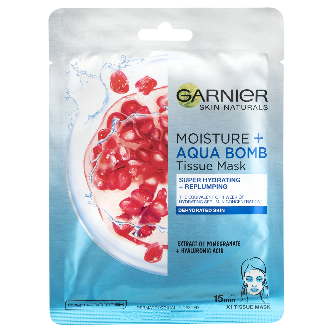 Garnier Skin Naturals textil maszk Aqua Bomb gránátalmás