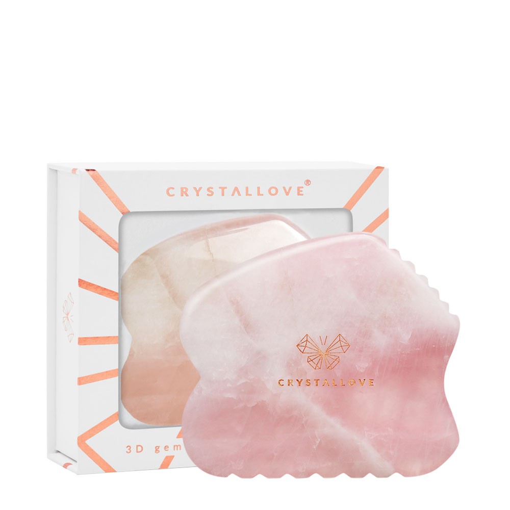 CRYSTALLOVE Rose Quartz Contour Gua Sha