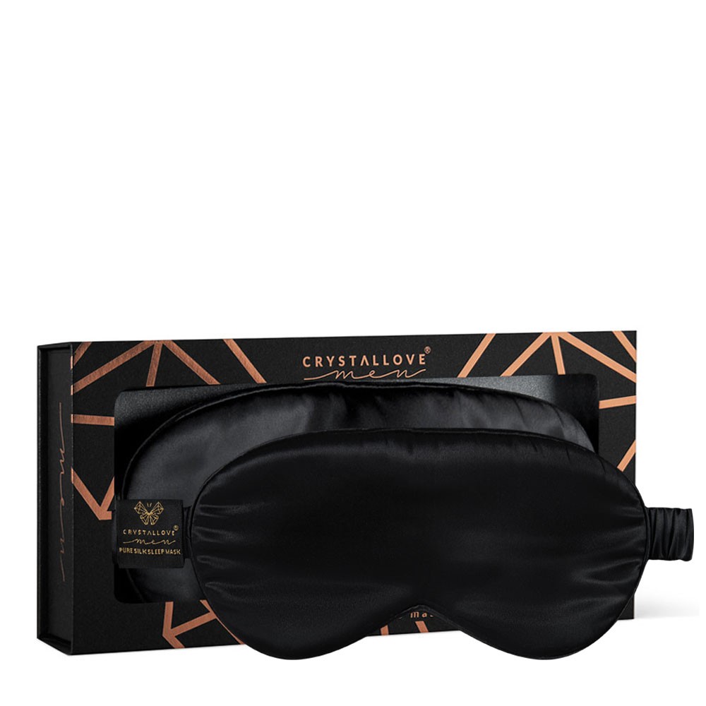 CRYSTALLOVE Men Silk Eye Mask - Black