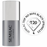Semilac T20 Top No Wipe Black Sprinkles