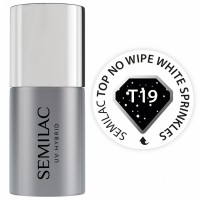 Semilac T19 Top No Wipe White Sprinkles
