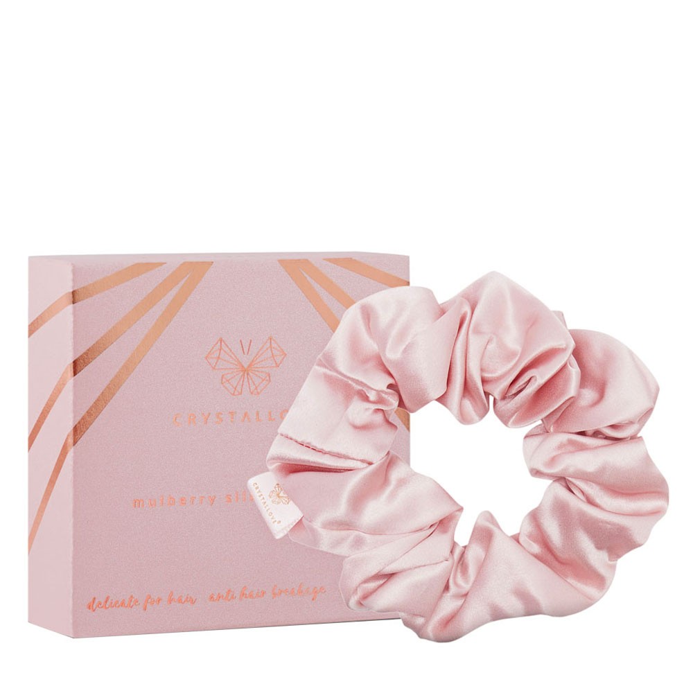 CRYSTALLOVE Silk Scrunchie - Rose