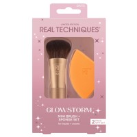 Real Techniques  Glowstorm Mini Brush + Sponge Szett