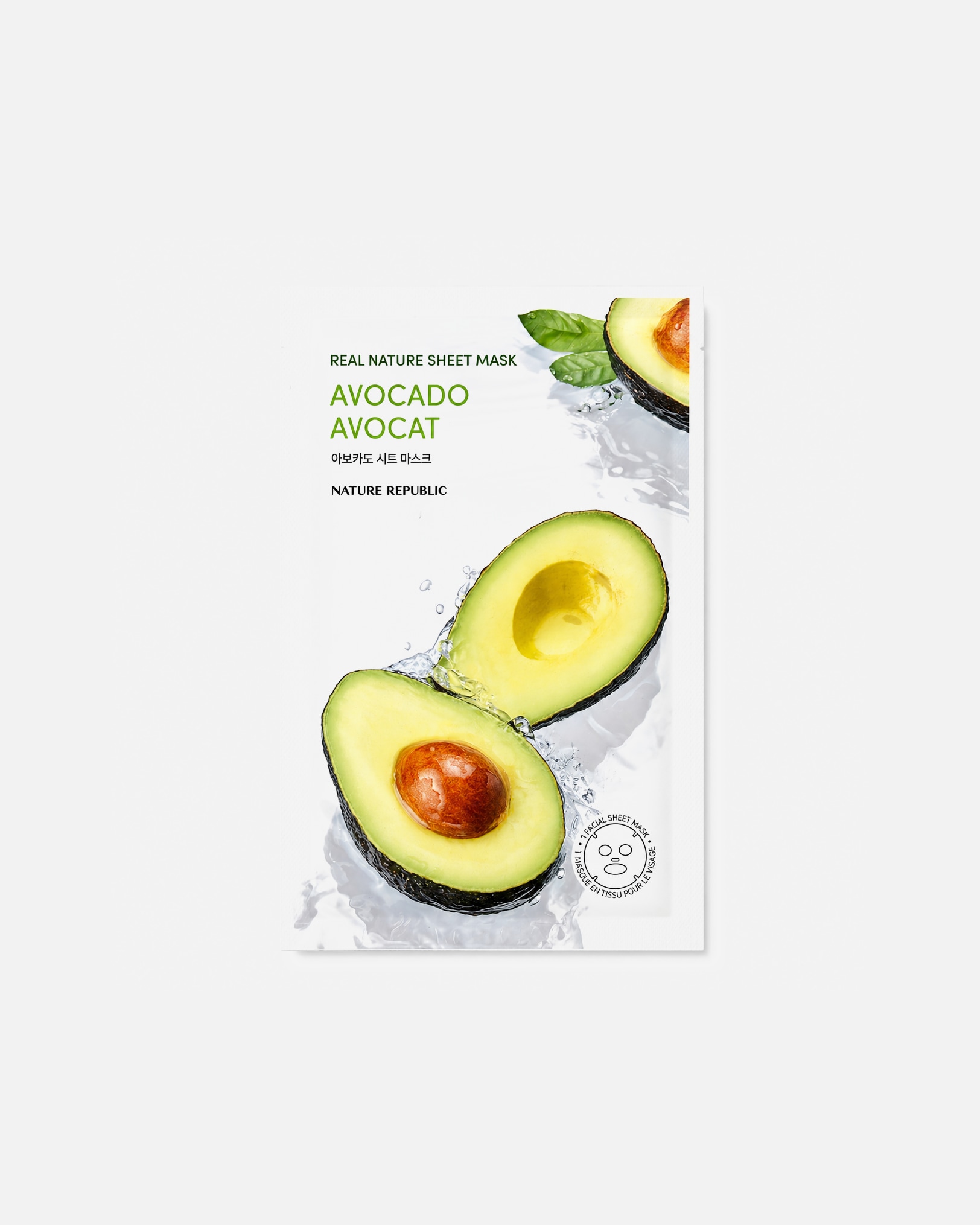 Fátyol maszk - Nature Republic Default Brand Line NATURE REPUBLIC Real Nature tápláló maszk avokádó kivonattal 23 ml