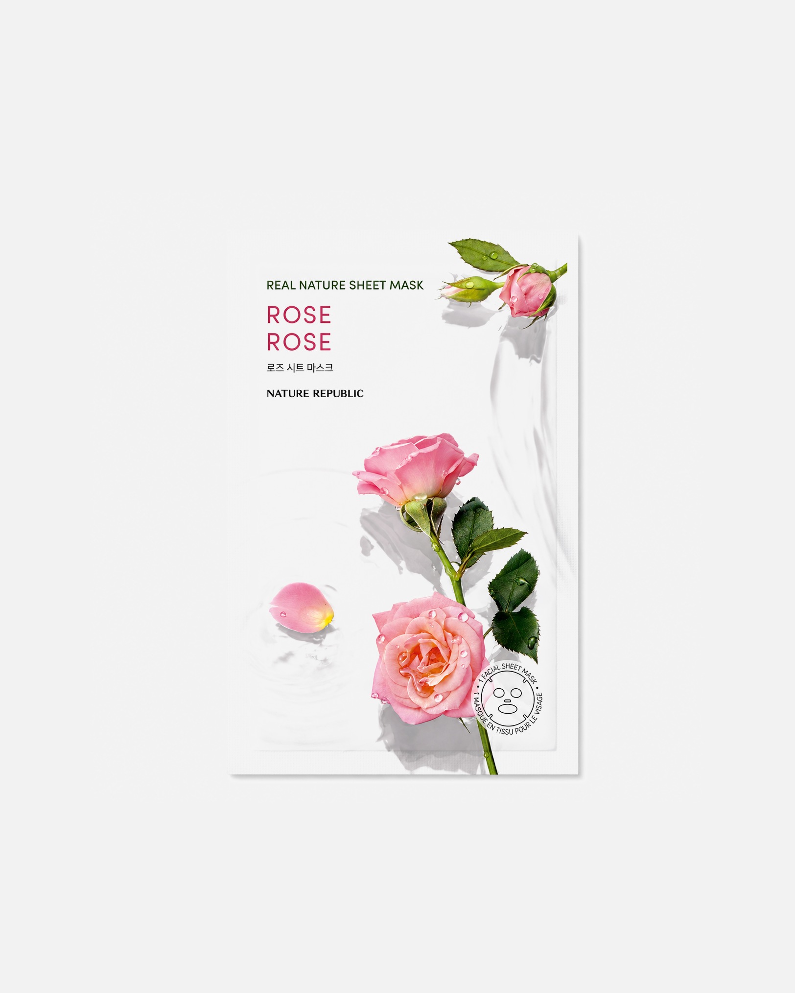 Fátyol maszk - Nature Republic Default Brand Line NATURE REPUBLIC Real Nature maszk rózsa kivonattal 23 ml