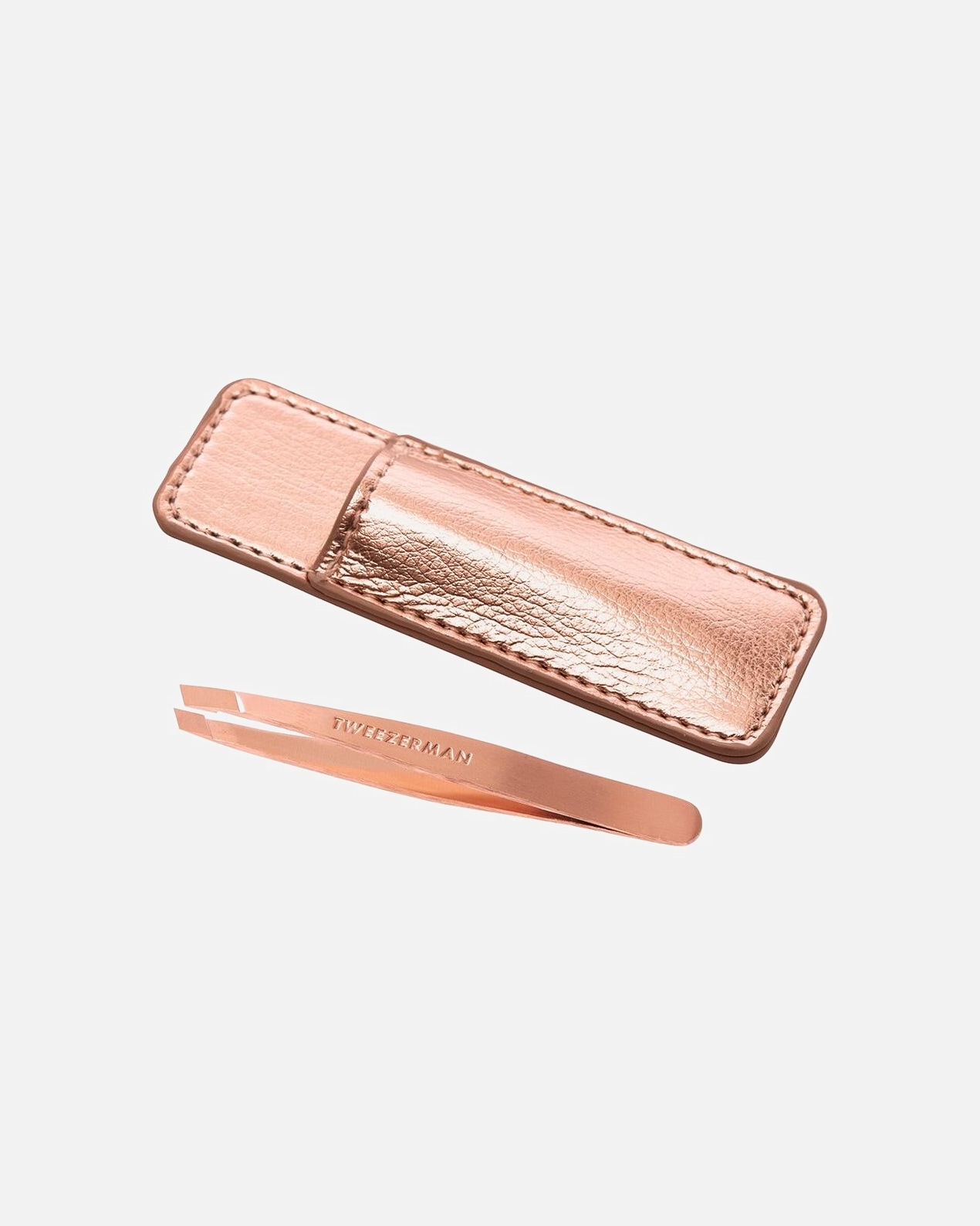 Csipesz - Nő Tweezerman Mini Slant Tweezer & Case - Schräg mit Etui, Rose Gold