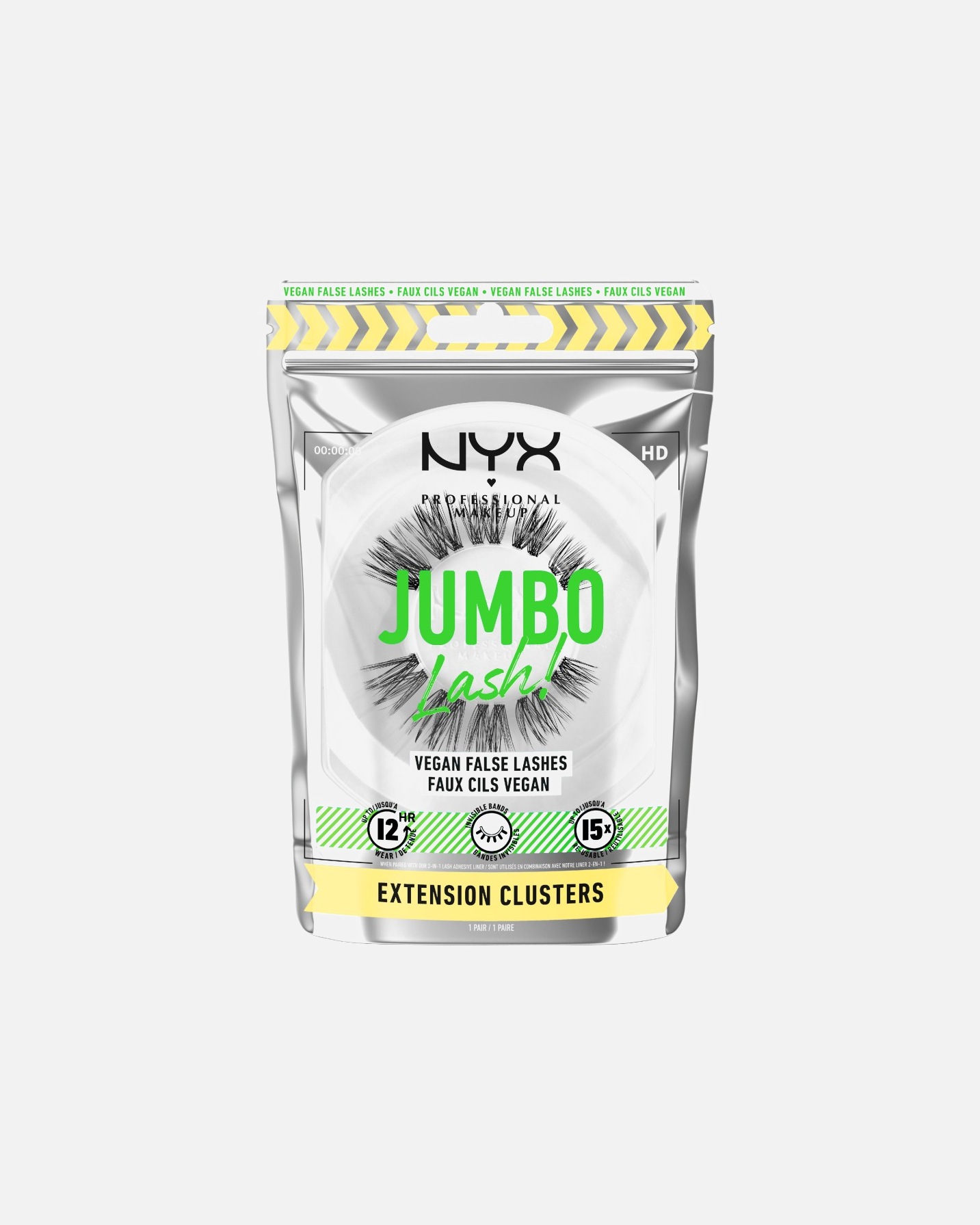 Műszempillák - NYX Professional Makeup 0 Jumbo Lash! Vegan Reusable False Lashes 01 - Extension Cluster