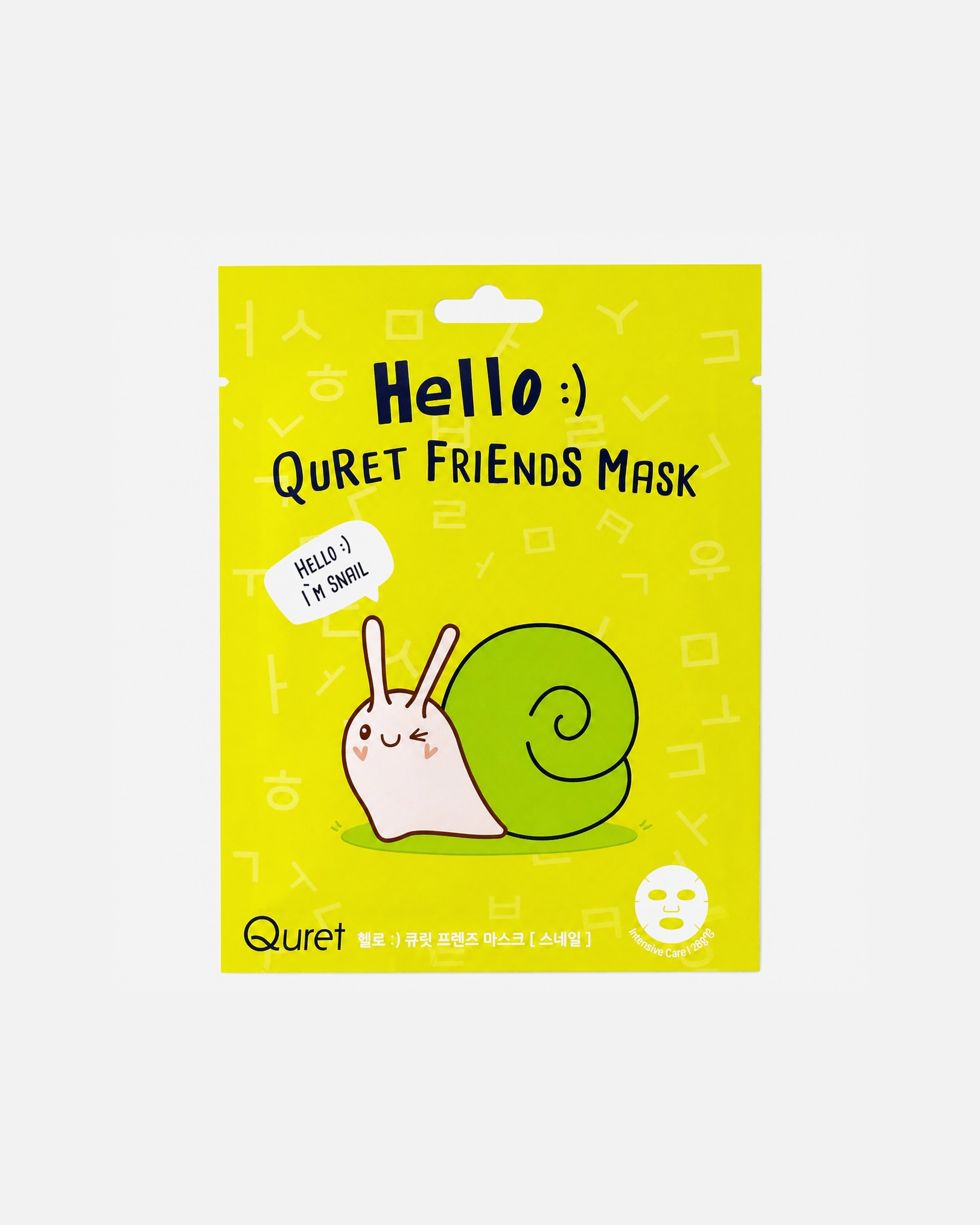 Fátyol maszk - Quret QURET Friends bőrregeneráló hatású maszk csigamucin kivonattal 25 g