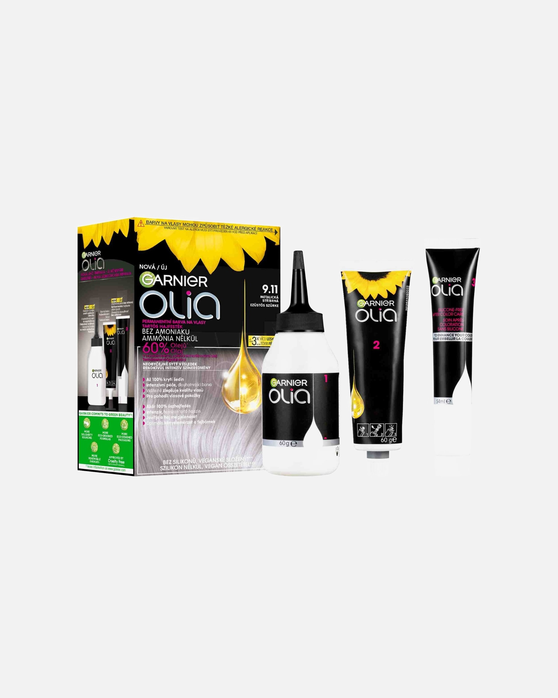 Hajfesték - Garnier Olia Hair Dye 9.11 Ezüstös Szürke