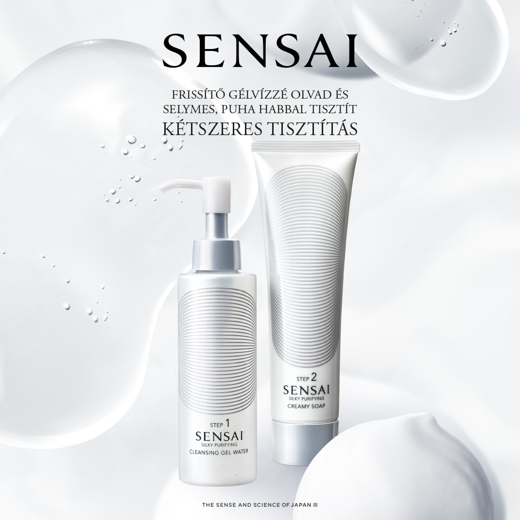 A SENSAI termékcsalád két tagja: az 1. lépés, egy pumpás, ezüstös tisztító gélvíz, és a 2. lépés, egy krémes szappan, melyek együttesen a kétszeres tisztítást szolgálják.