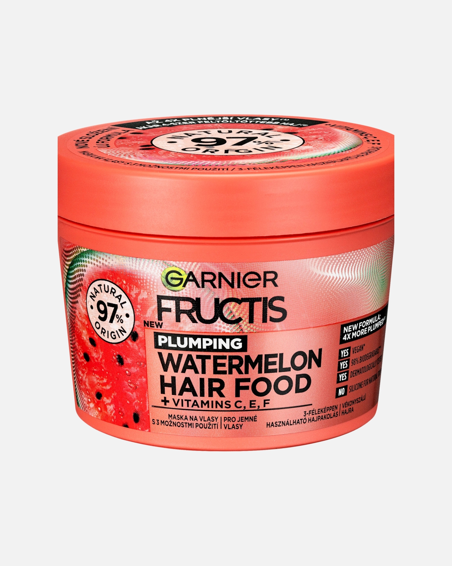 Hajpakolás - Garnier Fructis Plumping Watermelon Hair Food 400 ml