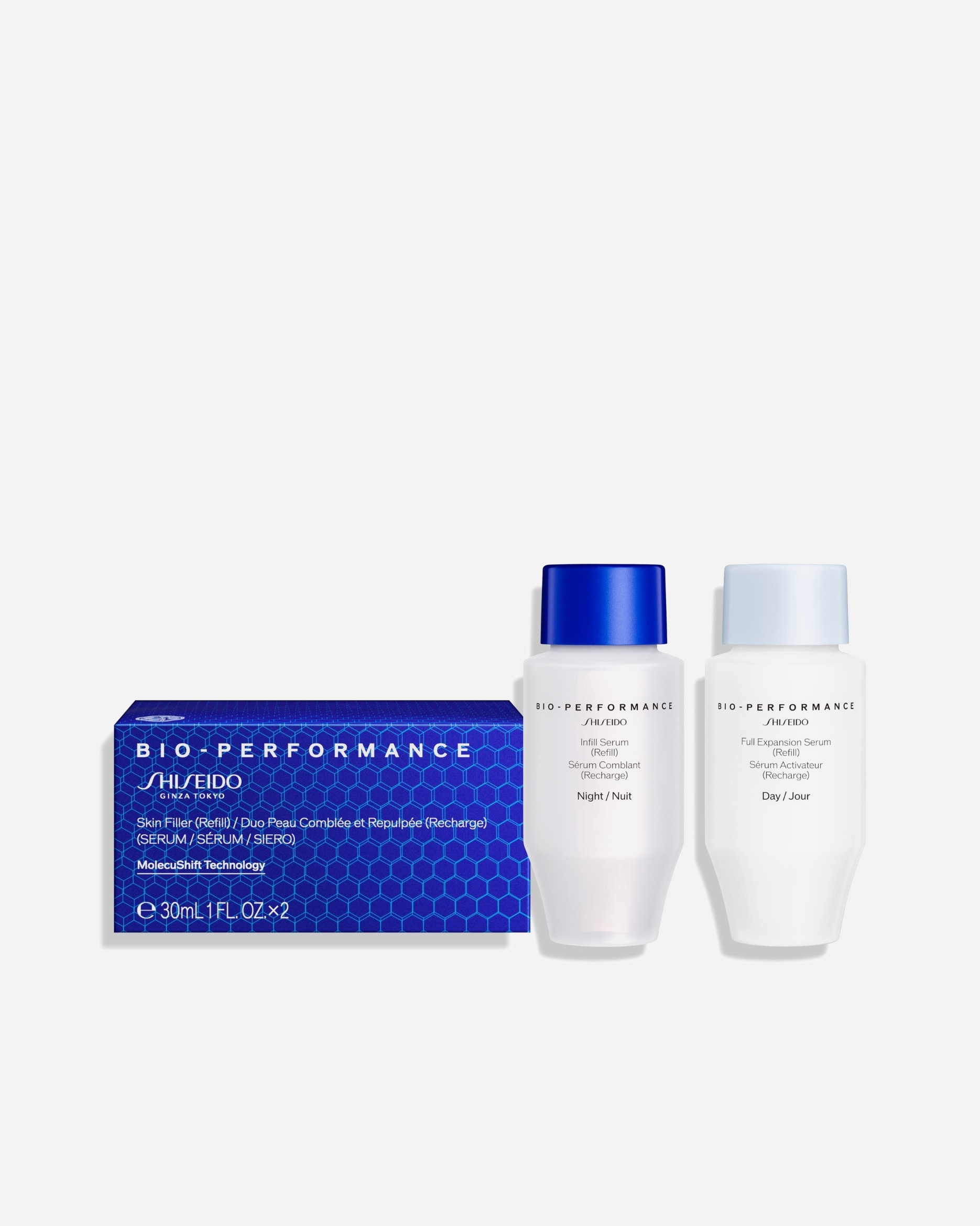 Hialuronsav szérum - Nő Shiseido Bio-Performance Skin Filler Serum 2 x 30 ml - Refill