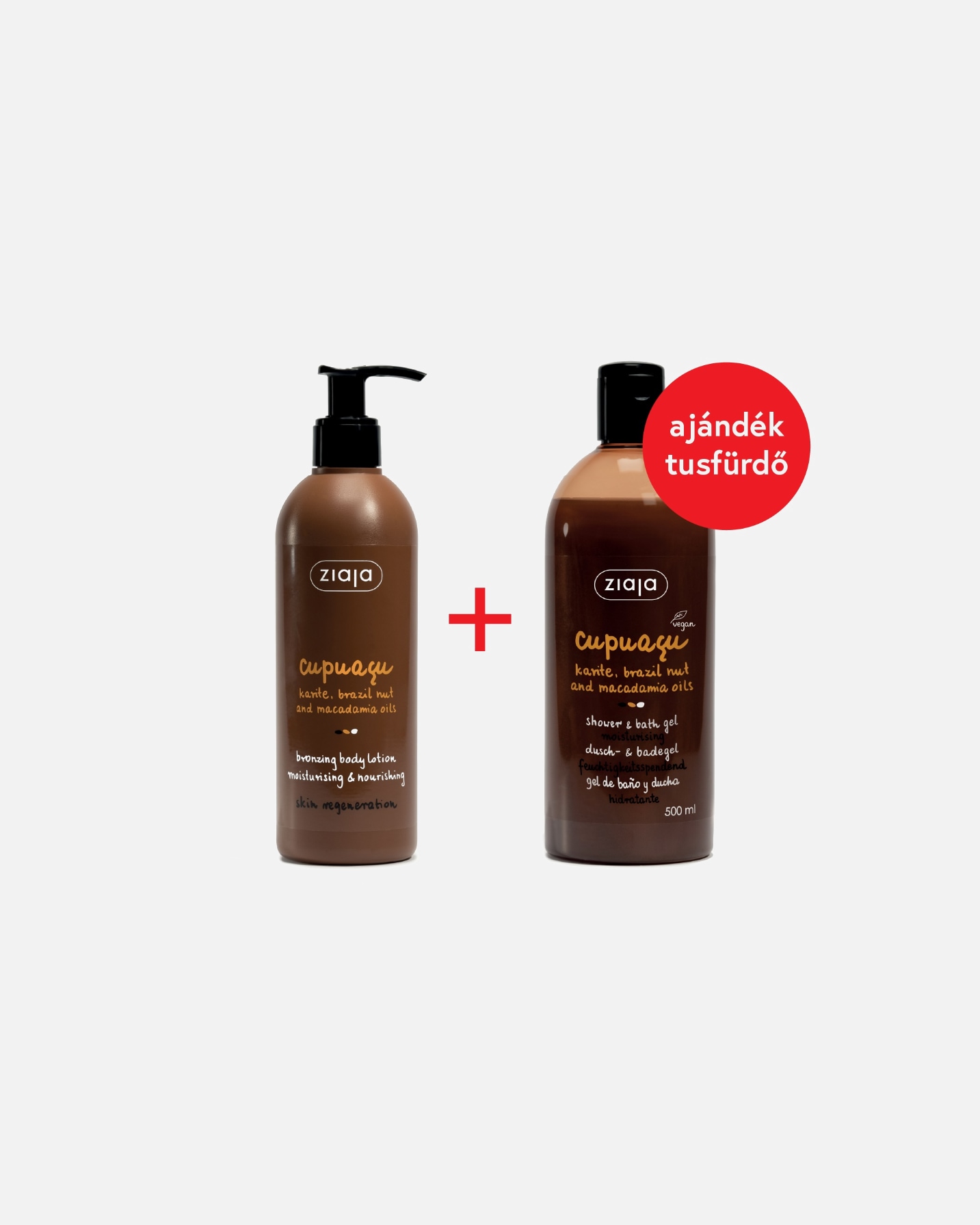 Testápoló készlet - Ziaja Cupuacu Bronzing Body Lotion + Cupuacu Shower Gel 1 darab