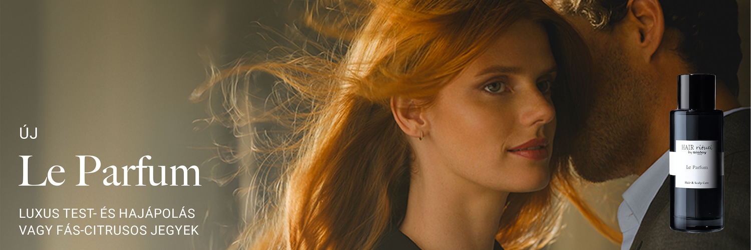 Fedezze fel a Hair Rituel by Sisley Le Parfum-öt, egy luxus haj- és fejbőr illatot fás-citrusos jegyekkel, mely egy fekete üvegben található.