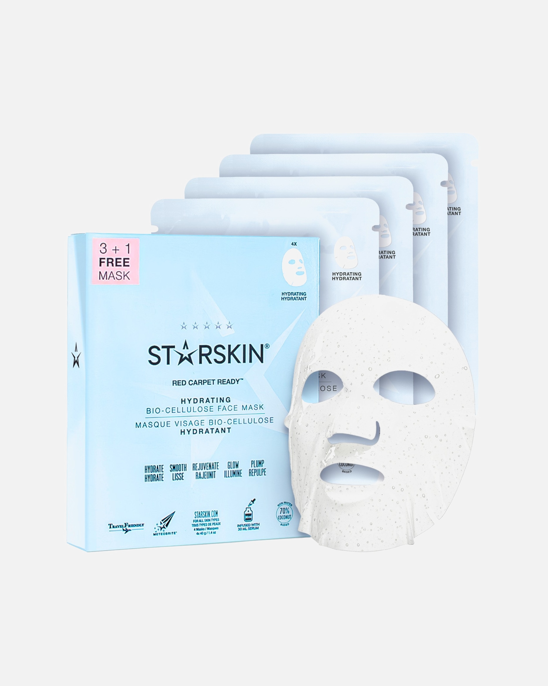 Fátyol maszk - Nő STARSKIN ® Red Carpet Ready Hydrating Face Mask Set 1 darab