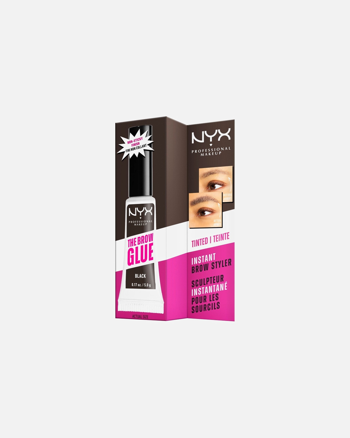 Szemöldökzselé - NYX Professional Makeup 0 The Brow Glue Instant Brow Styler 05- Black Brown