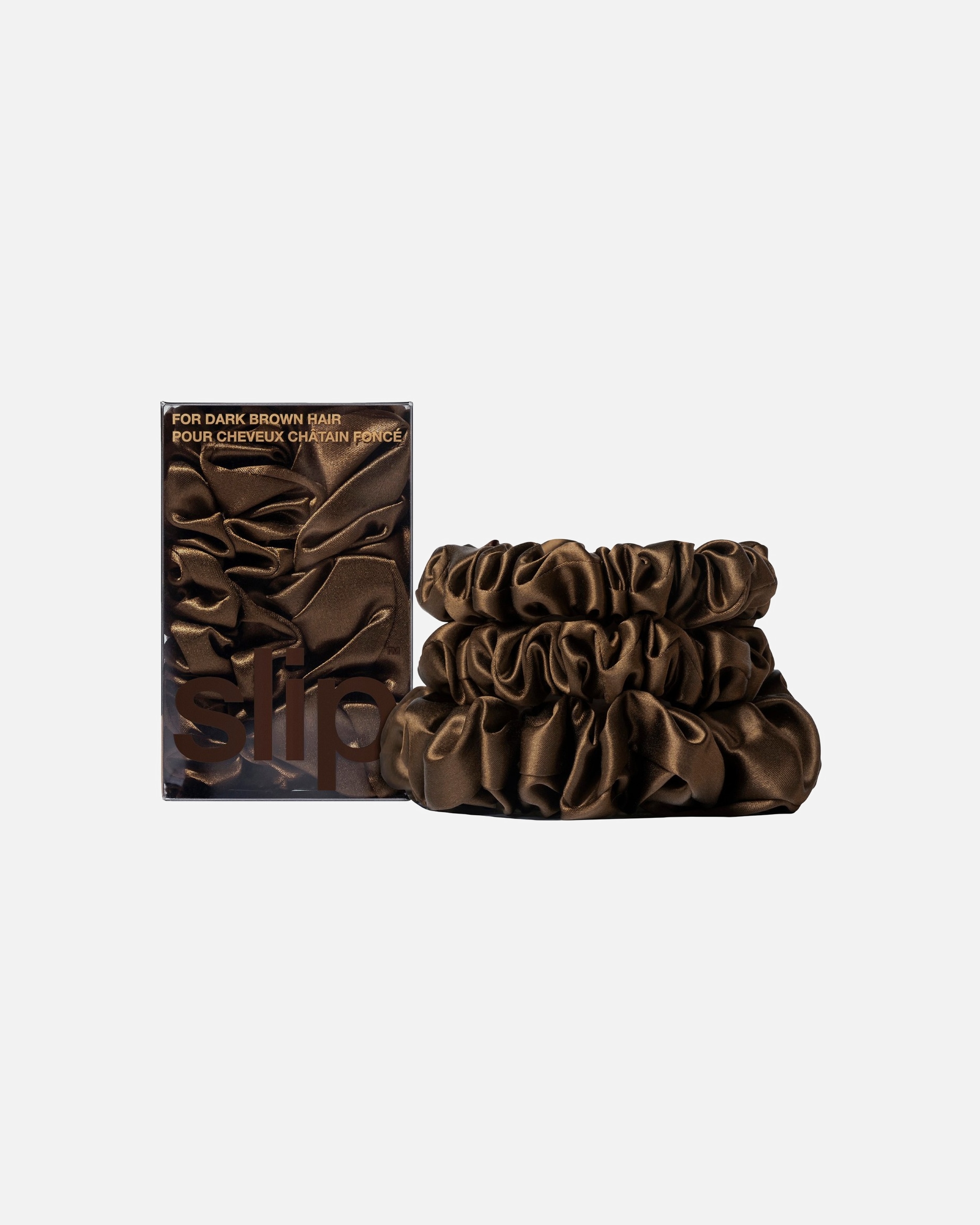 Hajtartozékok - Slip pure silk back to basics assorted scrunchies - blonde DARK BROWN