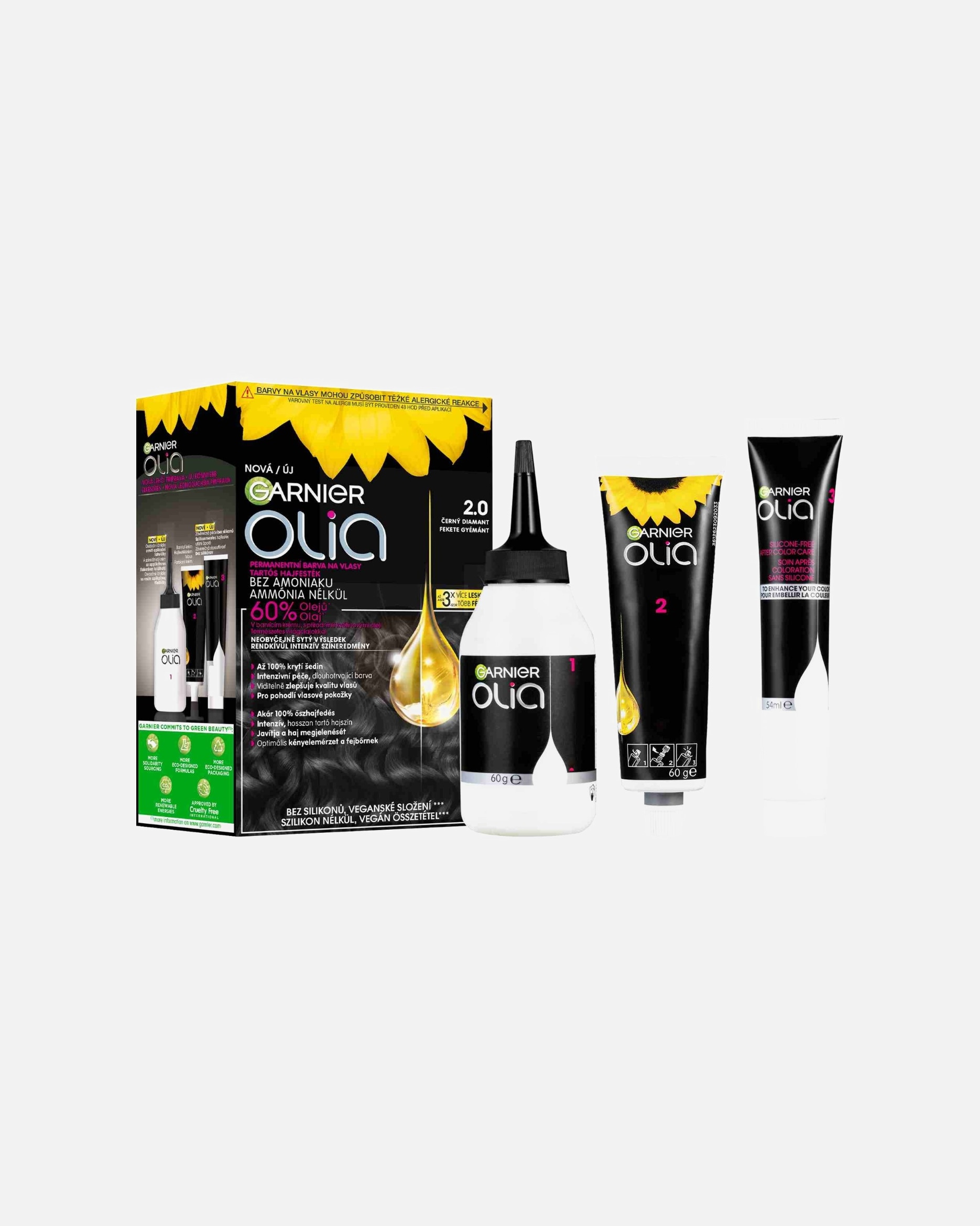 Hajfesték - Garnier Olia Hair Dye 2.0 Fekete Gyémánt