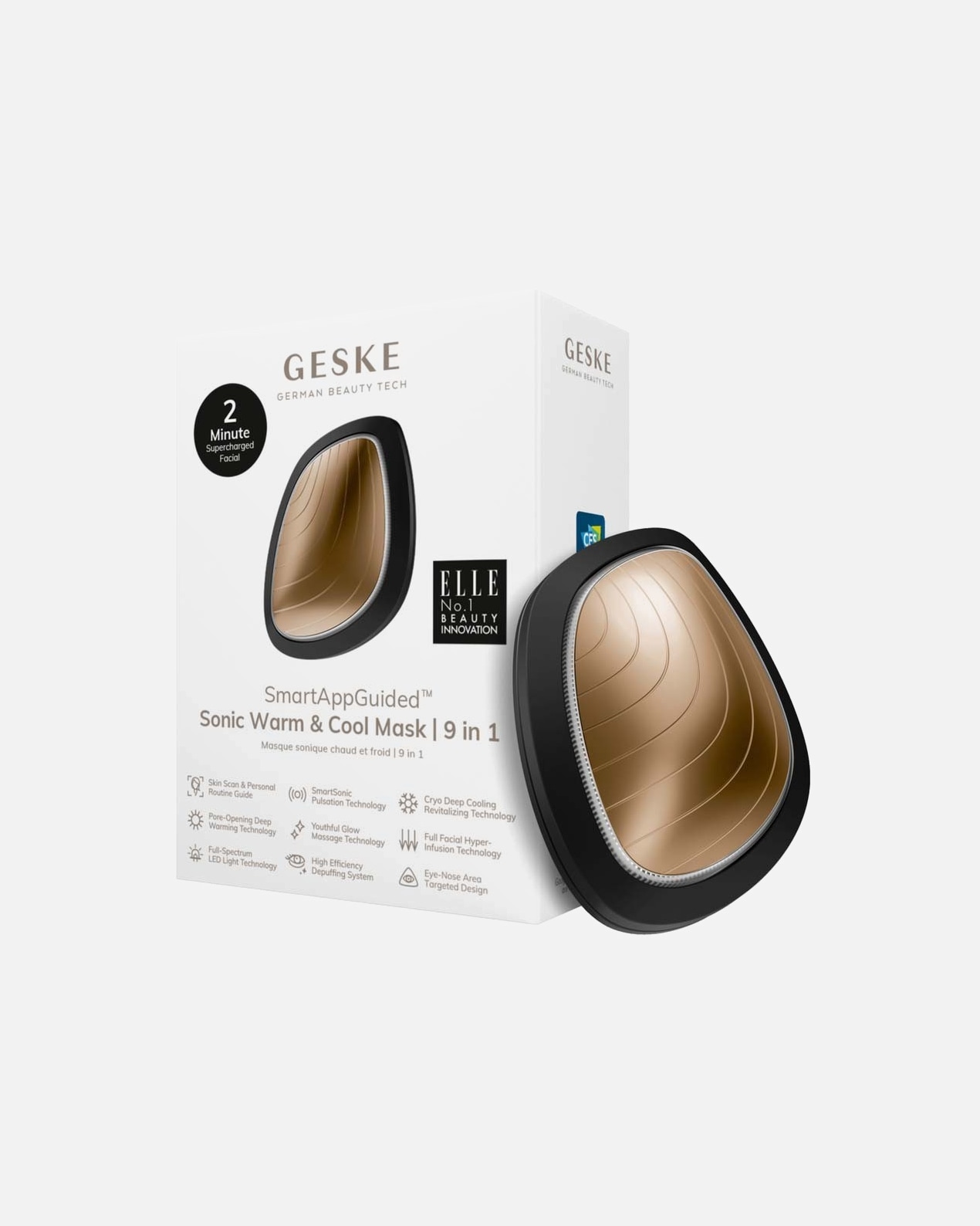 Elektromos arcmasszírozó készülék - Geske 9 az 1-ben Okos Hideg & Meleg Bőrvasaló Fekete