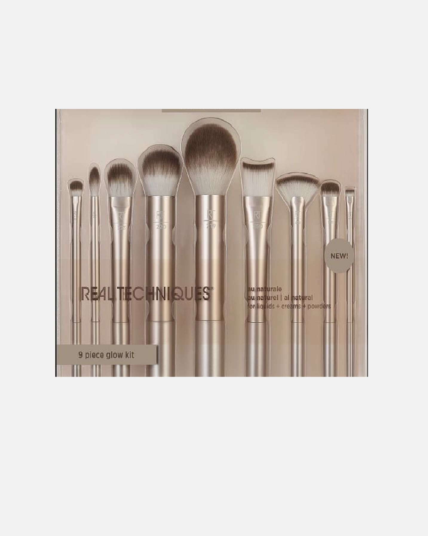 Ecsetkészlet - Real Techniques Au Naturel Complete Brush Kit 9 Piece Glow Kit