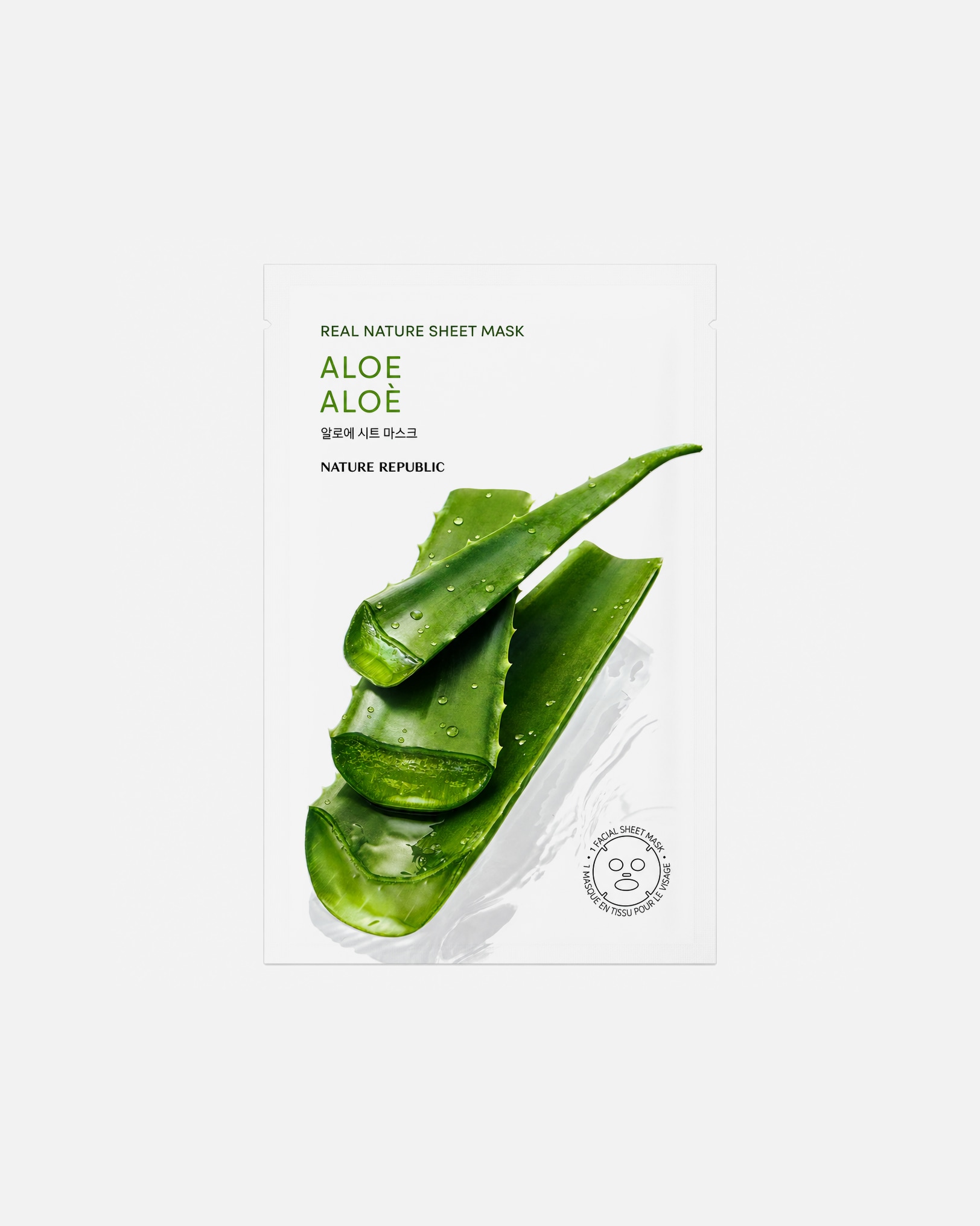 Fátyol maszk - Nature Republic Default Brand Line NATURE REPUBLIC Real Nature bőrnyugtató maszk aloe kivonattal 23 ml