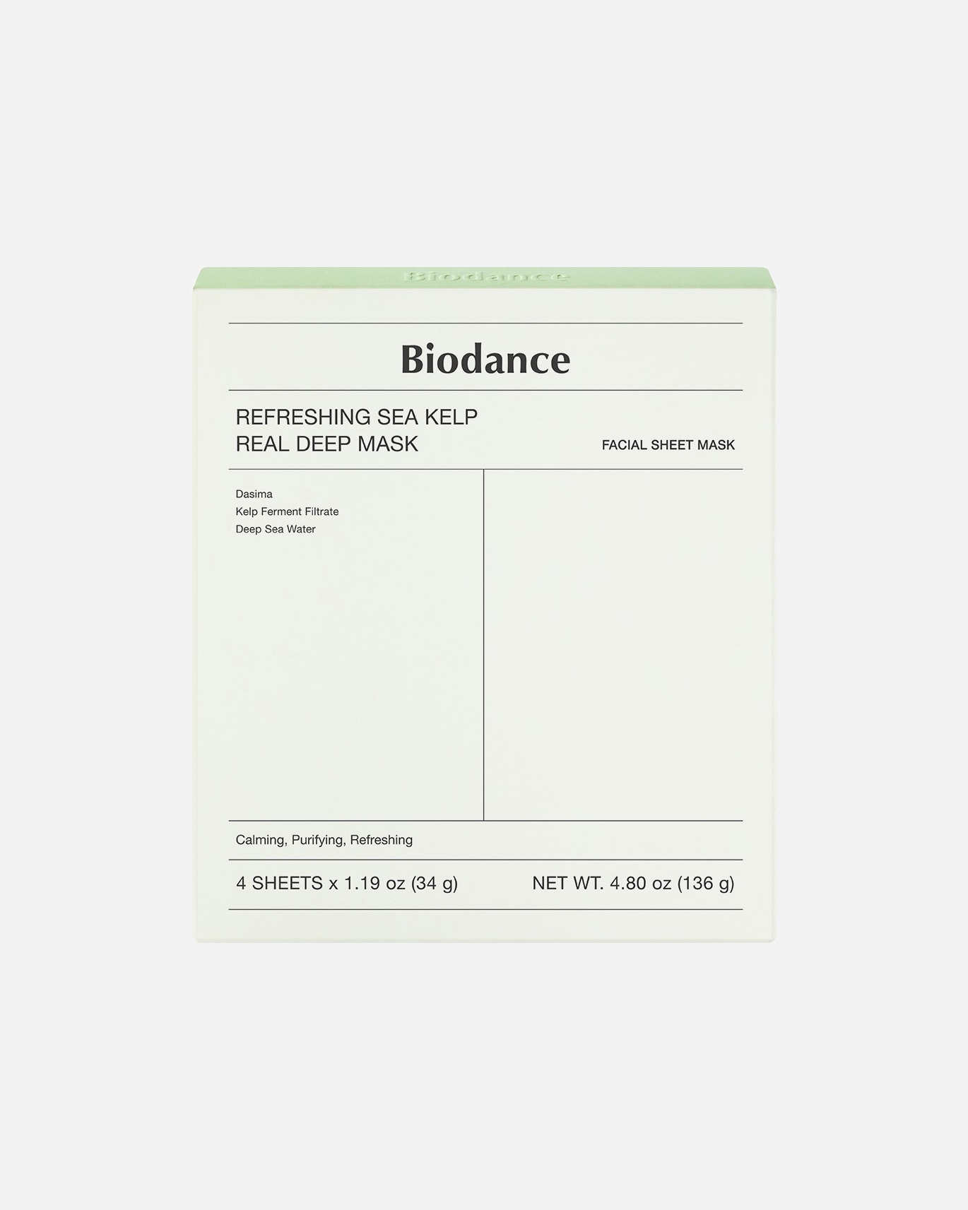 Arctisztító készlet - Biodance Default Brand Line Refreshing Sea Kelp Real Deep Mask 136 g