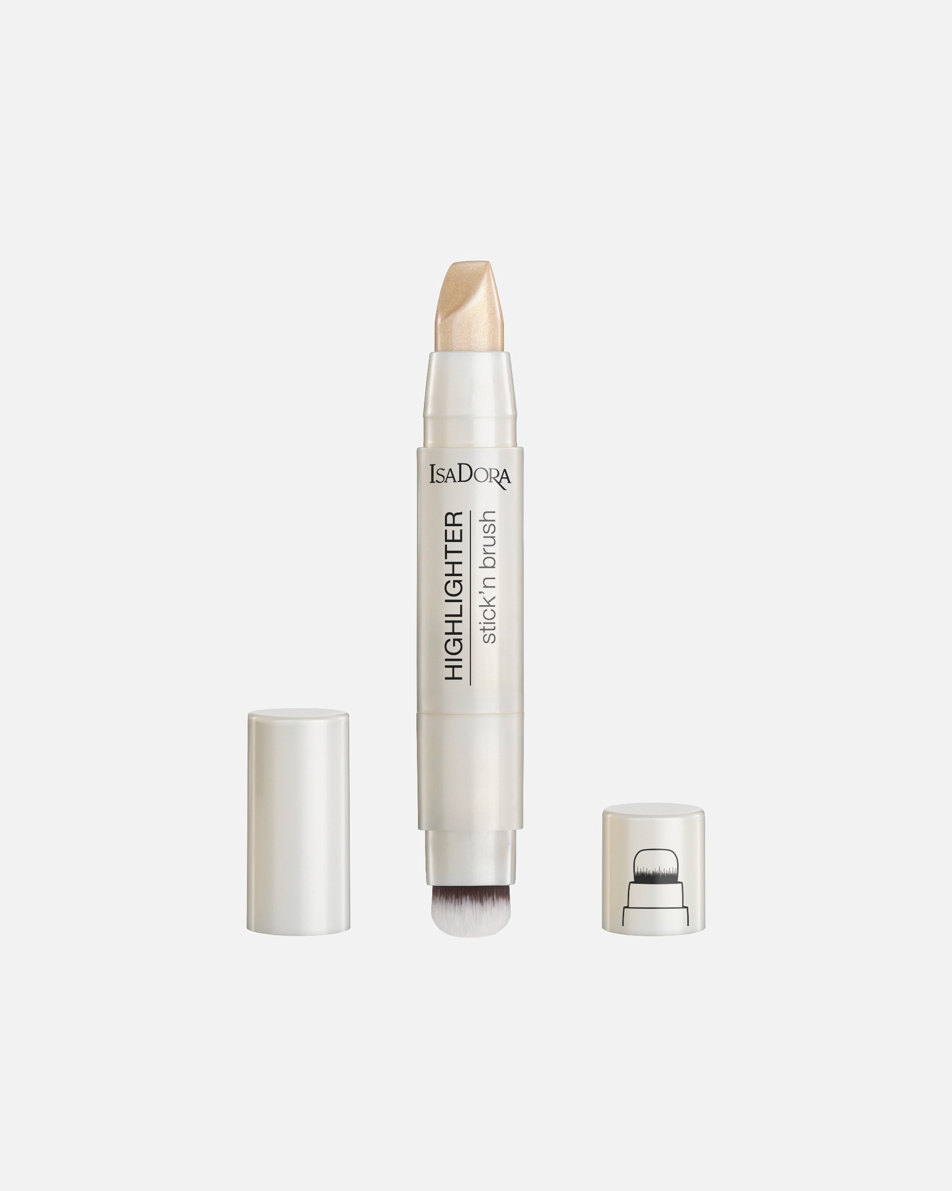 Highlighter - Isadora 0 Highlighter Stick'N Brush Sparkling Beige