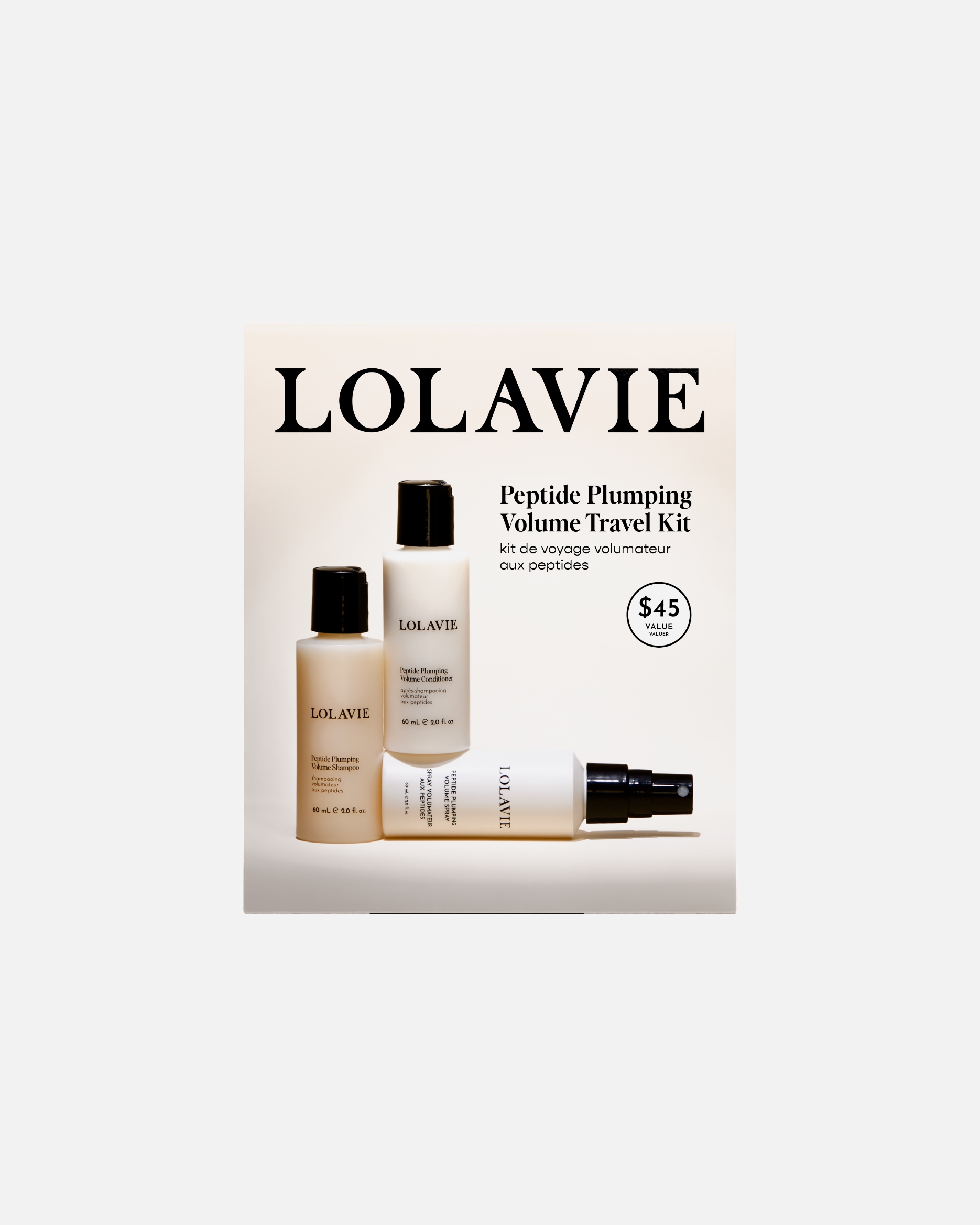 Hajápoló készlet - LOLAVIE Peptide Plumping Volume Travel Kit 180 ml