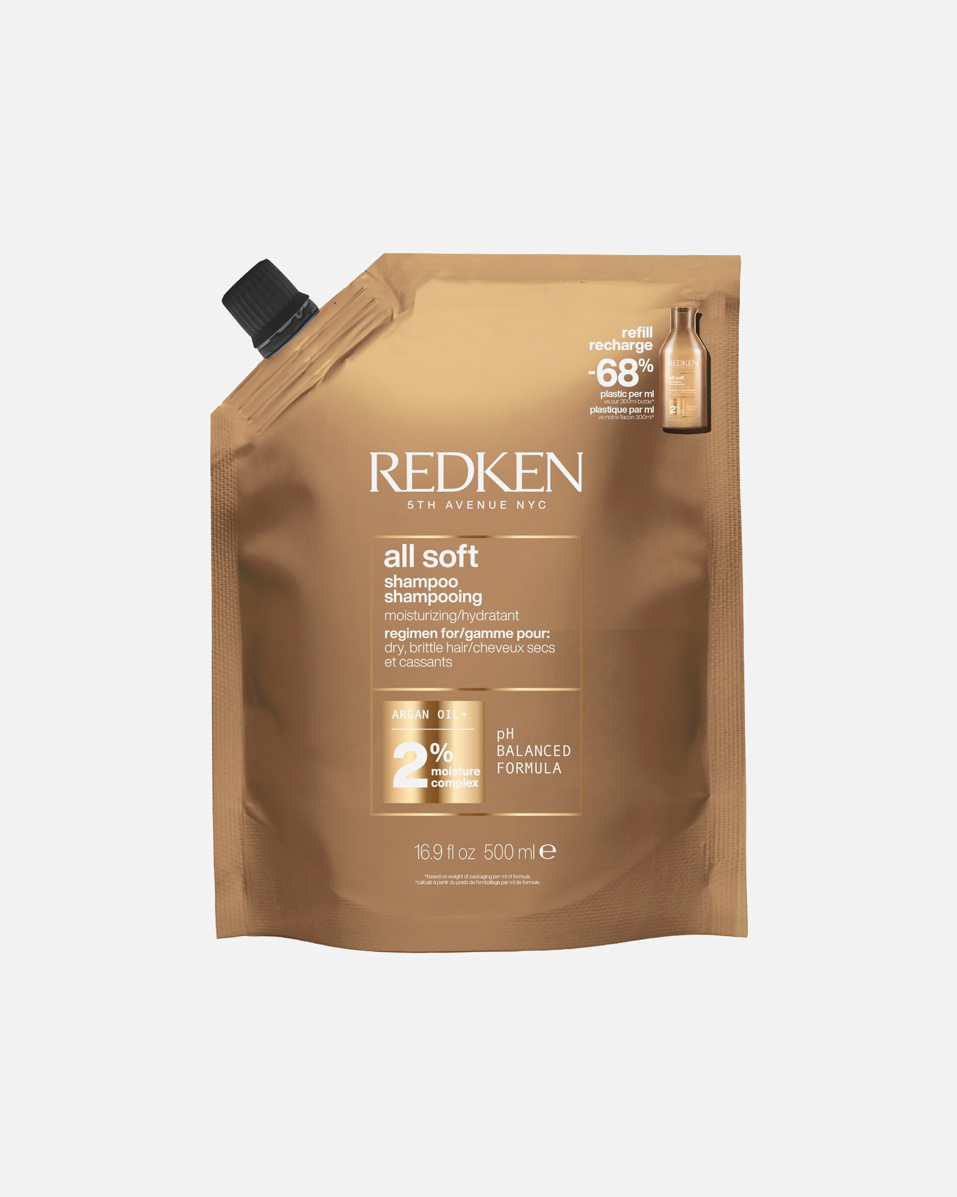 Hajsampon - Redken All Soft 500 ml - Refill