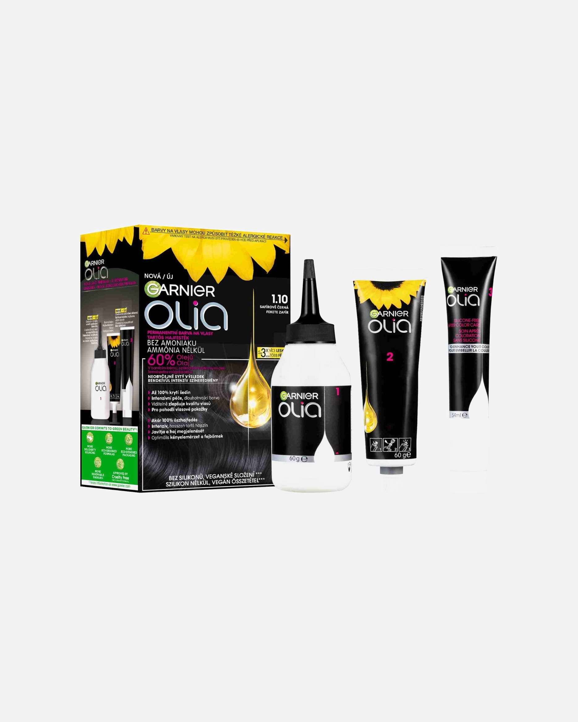 Hajfesték - Garnier Olia Hair Dye 1.10 Fekete Zafír