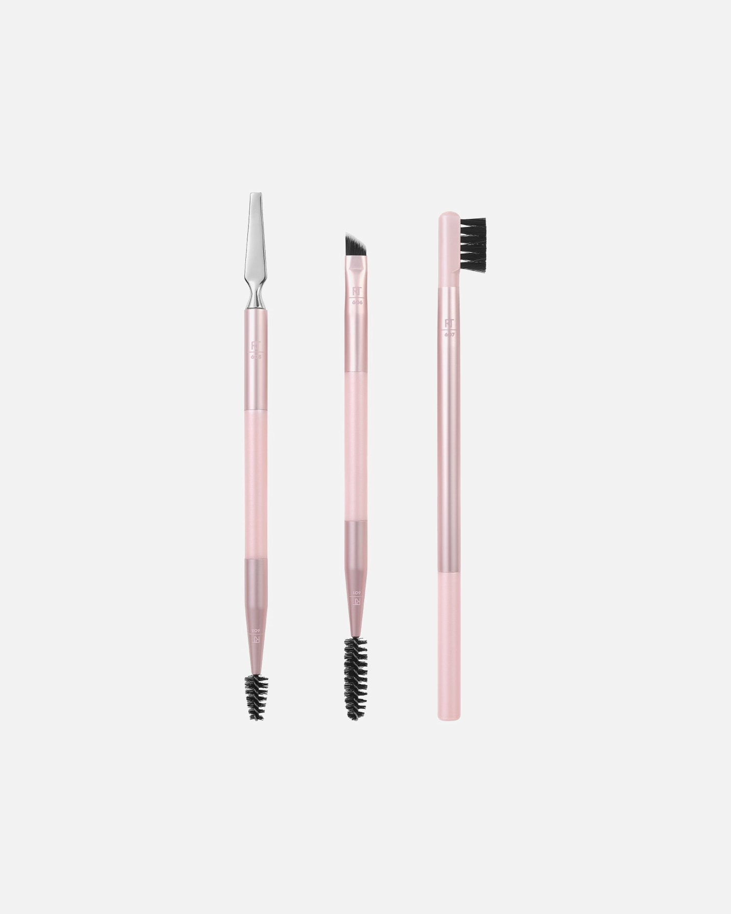Ecsetkészlet - Real Techniques Skinimalist Brow Game Set 605 Brow Hold x1 + 603 Precision Brow Spoolie x1 + 606 Angled Brow x1 + 601 Brow Spoolie x1 + 607 Long handled Brush Brow x1